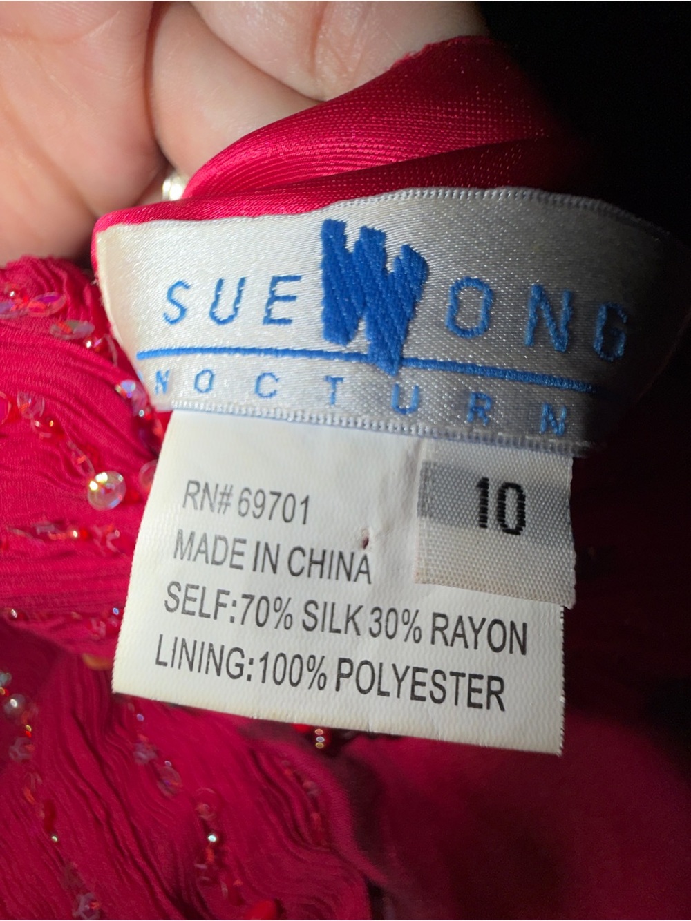 Vintage Sue Wong Nocturne Y2K Beaded Silk Floral Evening Dress - Size 10 - Picture 9 of 15